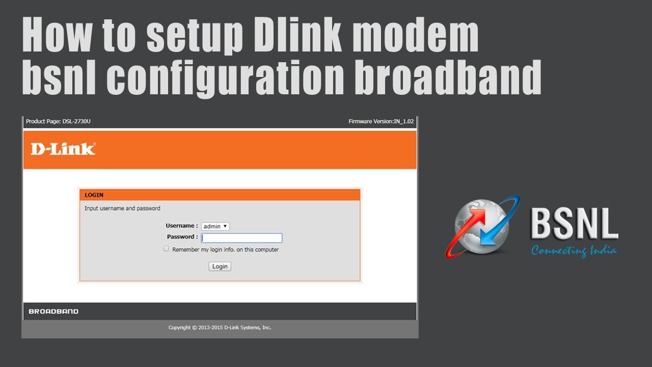 bsnl modem configuration